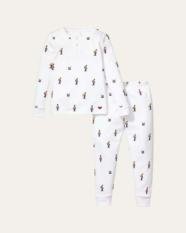 Boy's Toy Soldier Printed Pajama Set, Size 2-14